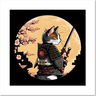 Japanese Cat Samurai Katana Catana - Love Cats Posters and Art